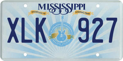MS license plate XLK927