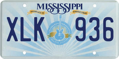 MS license plate XLK936