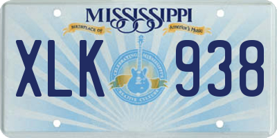 MS license plate XLK938