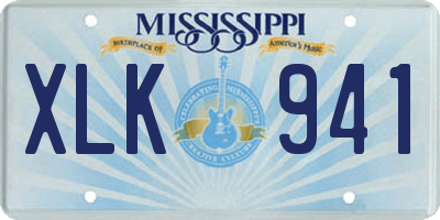MS license plate XLK941
