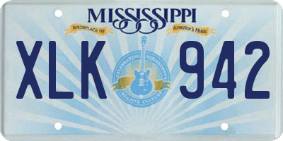MS license plate XLK942