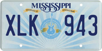 MS license plate XLK943