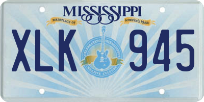 MS license plate XLK945