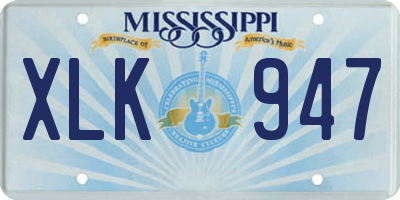 MS license plate XLK947