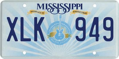 MS license plate XLK949