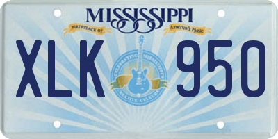 MS license plate XLK950