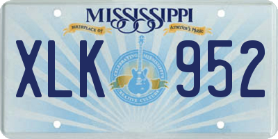 MS license plate XLK952