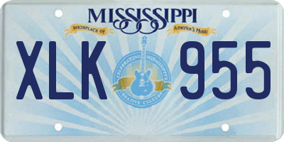 MS license plate XLK955