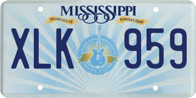 MS license plate XLK959