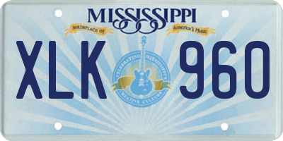 MS license plate XLK960