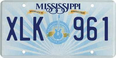 MS license plate XLK961