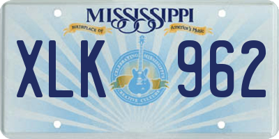 MS license plate XLK962