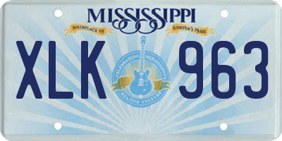 MS license plate XLK963