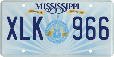 MS license plate XLK966