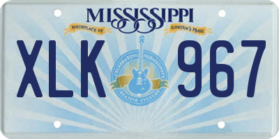 MS license plate XLK967