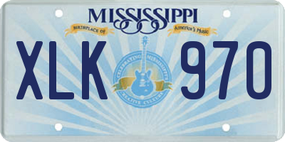 MS license plate XLK970