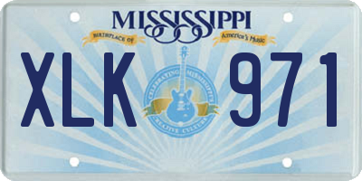 MS license plate XLK971