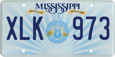 MS license plate XLK973