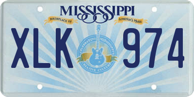 MS license plate XLK974