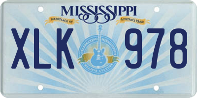 MS license plate XLK978