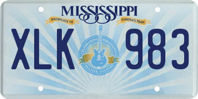 MS license plate XLK983