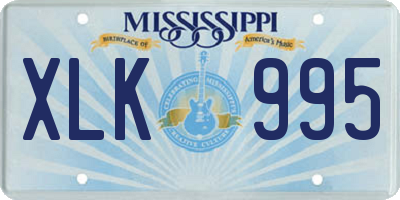 MS license plate XLK995