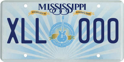 MS license plate XLL000