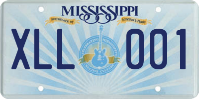 MS license plate XLL001