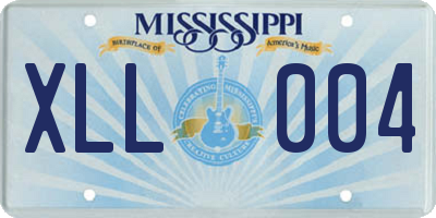 MS license plate XLL004