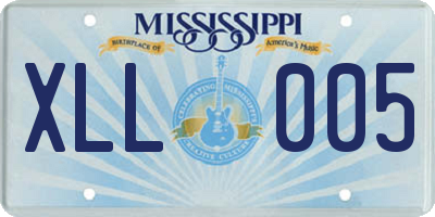 MS license plate XLL005