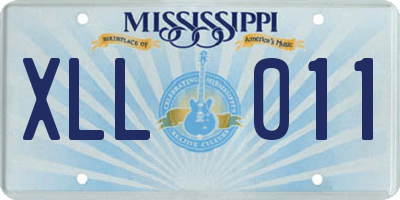 MS license plate XLL011