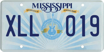 MS license plate XLL019