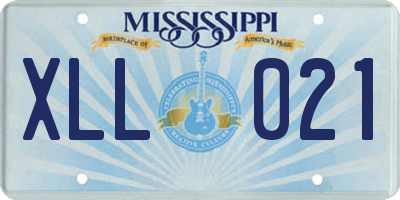 MS license plate XLL021