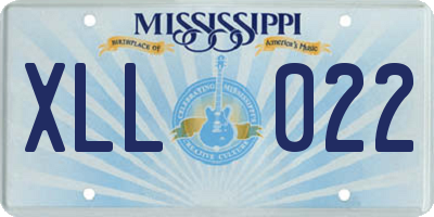 MS license plate XLL022