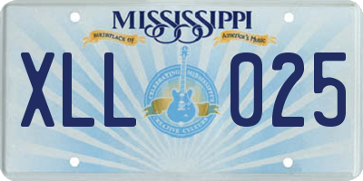 MS license plate XLL025