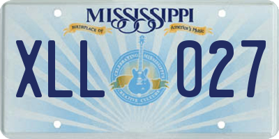 MS license plate XLL027