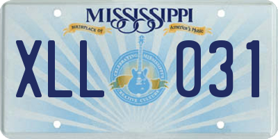 MS license plate XLL031