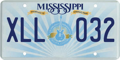 MS license plate XLL032