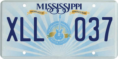 MS license plate XLL037