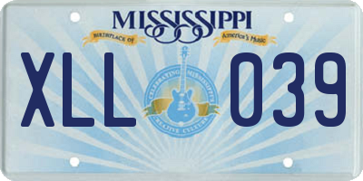 MS license plate XLL039
