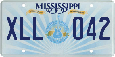 MS license plate XLL042