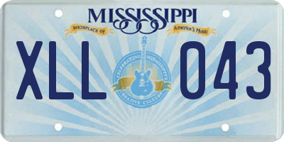 MS license plate XLL043