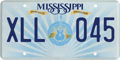 MS license plate XLL045