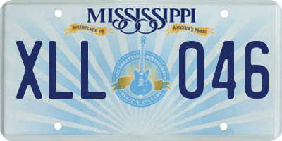 MS license plate XLL046