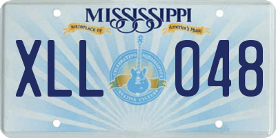 MS license plate XLL048