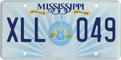 MS license plate XLL049