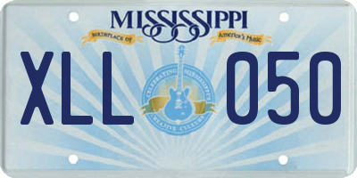 MS license plate XLL050