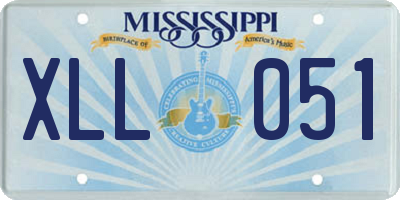 MS license plate XLL051