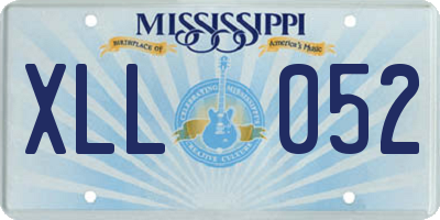MS license plate XLL052