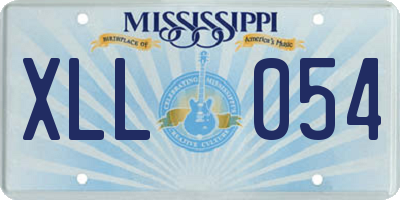 MS license plate XLL054